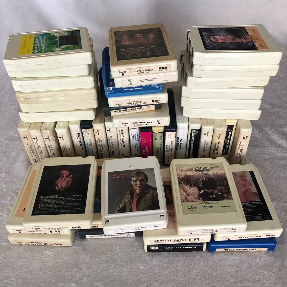 49 Vintage Classic Country 8 Track Tapes, Willie Nelson, Johnny Cash & More